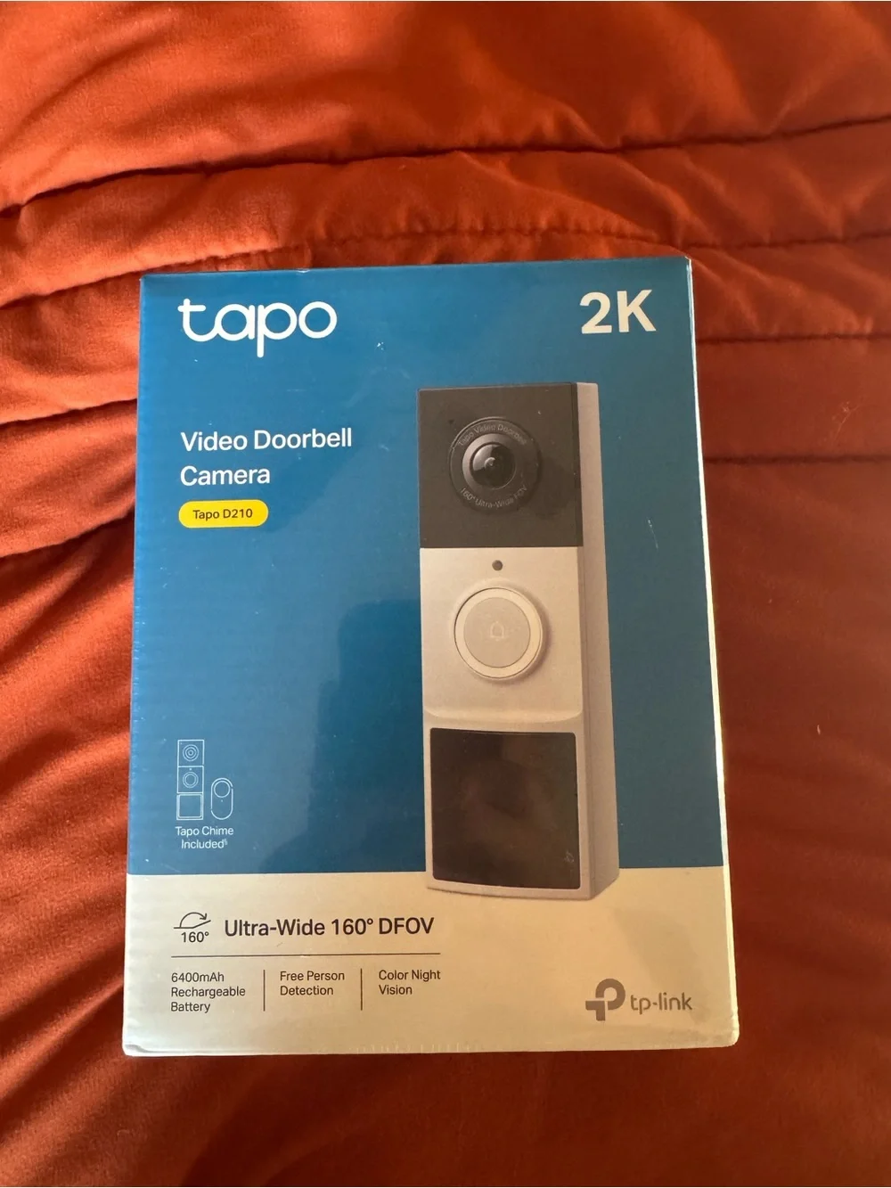 TP-Link Tapo 2K Video Doorbell Camera - White